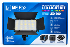 BF Pro Panel Led Pro 600 Bi-Color kamera üstü Işık ( 2 Adet f770 Batarya ve Şarj Aleti hediye )
