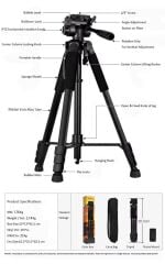 BF Pro 333L Alüminyum Ve ABS  Kamera Ve Fotoğraf Tripod 180-210cm + Tekerlekli Dolly