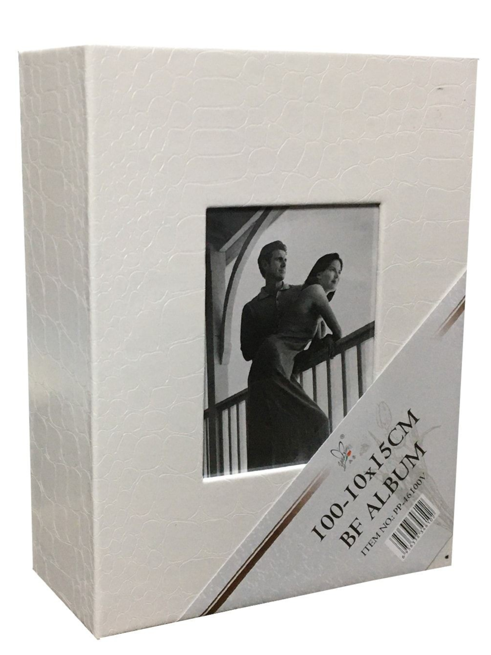 10x15cm 100’lük Çerçeveli Vinleks Deri Albüm Beyaz