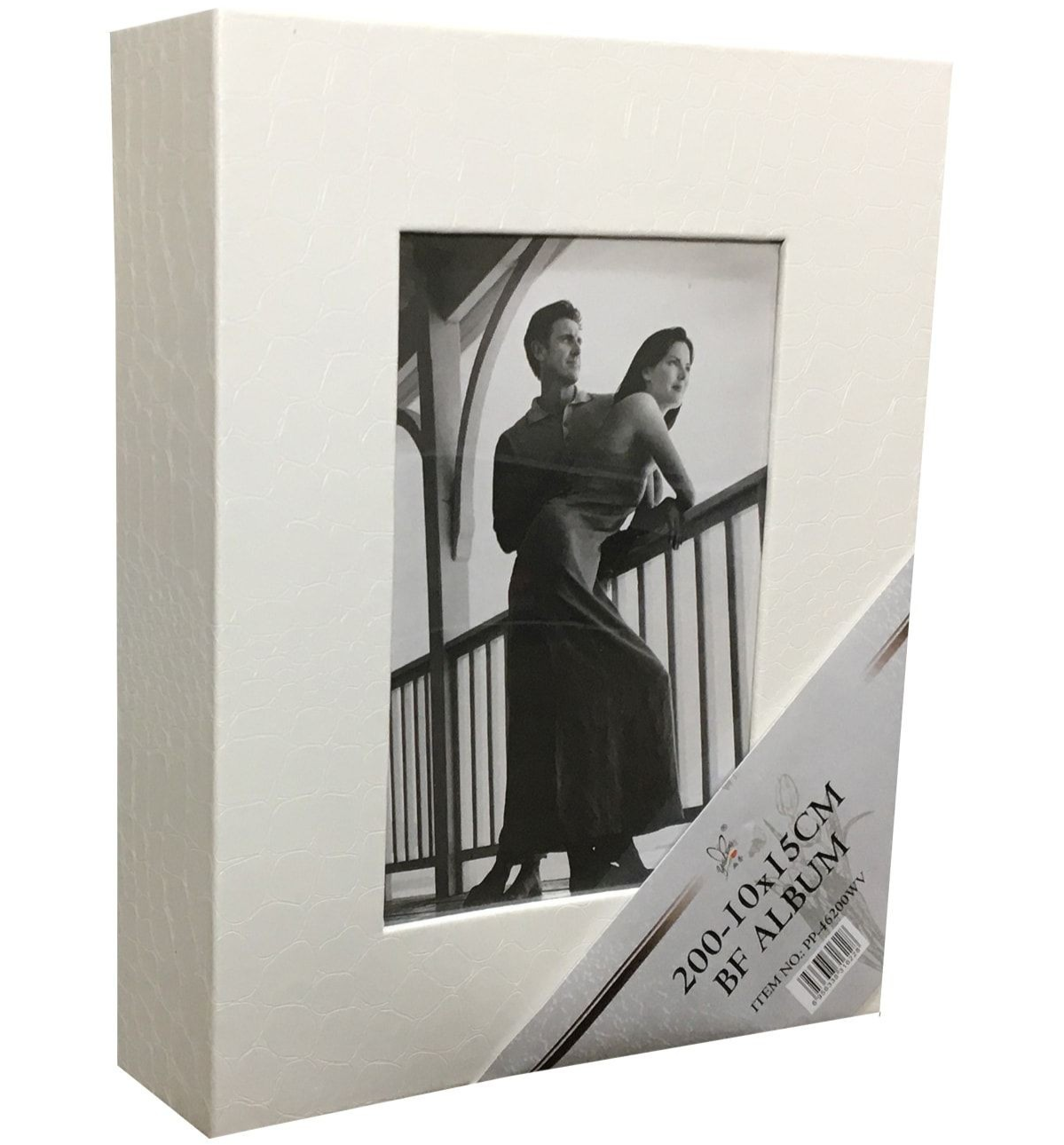 10x15cm 200’lük Çerçeveli Vinleks Deri Albüm Beyaz