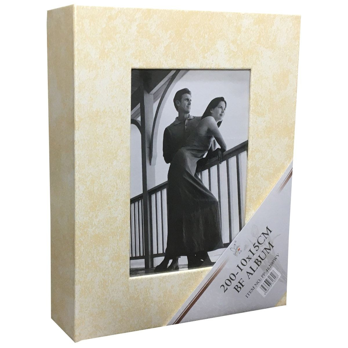 10x15cm 200’lük Çerçeveli Vinleks Deri Albüm Bej