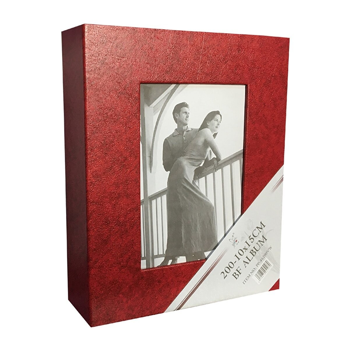 10x15cm 200’lük Çerçeveli Vinleks Deri Albüm Kırmızı