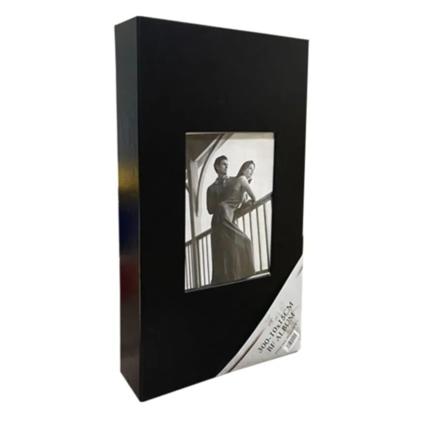 10x15cm 300’lük Çerçeveli Vinleks Deri Albüm Siyah