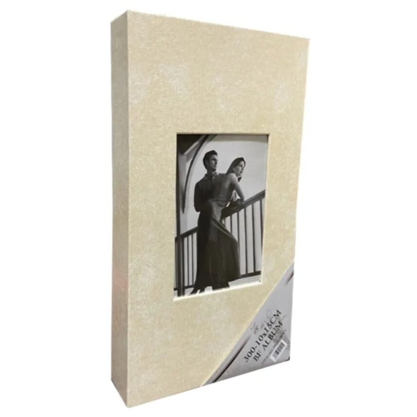 10x15cm 300’lük Çerçeveli Vinleks Deri Albüm Bej