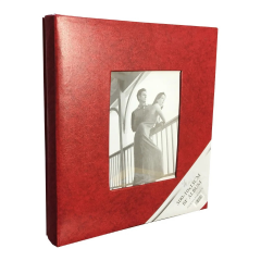 10x15cm 500’lük Çerçeveli Vinleks Deri Albüm Kırmızı