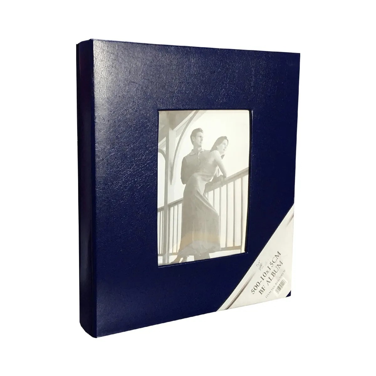 10x15cm 500’lük Çerçeveli Vinleks Deri Albüm Lacivert