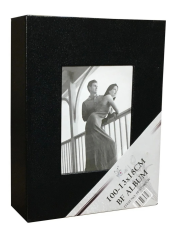 13x18cm 100’lük Çerçeveli Vinleks Deri Albüm Siyah