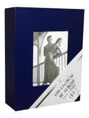 13x18cm 100’lük Çerçeveli Vinleks Deri Albüm Lacivert