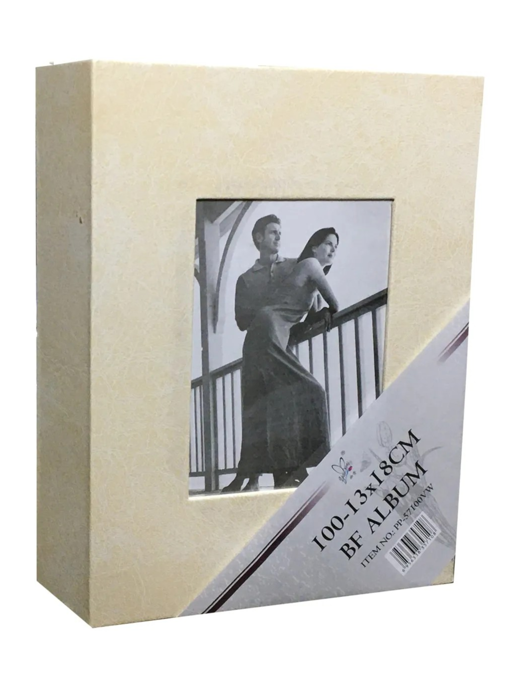 13x18cm 100’lük Çerçeveli Vinleks Deri Albüm Bej