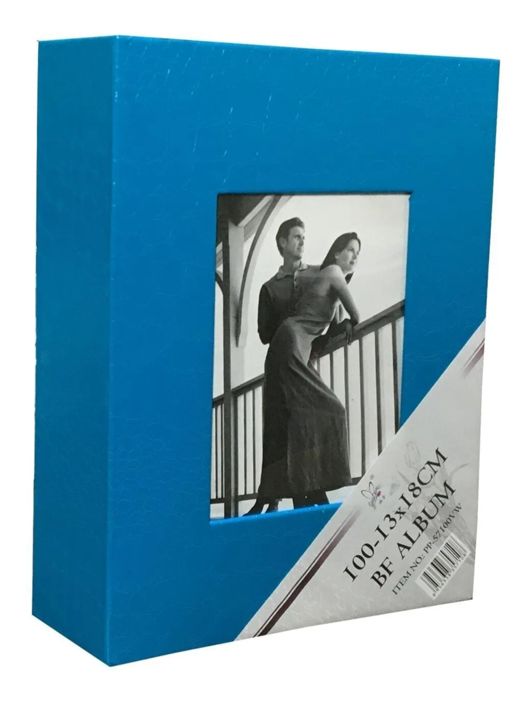 13x18cm 100’lük Çerçeveli Vinleks Deri Albüm Açık Mavi