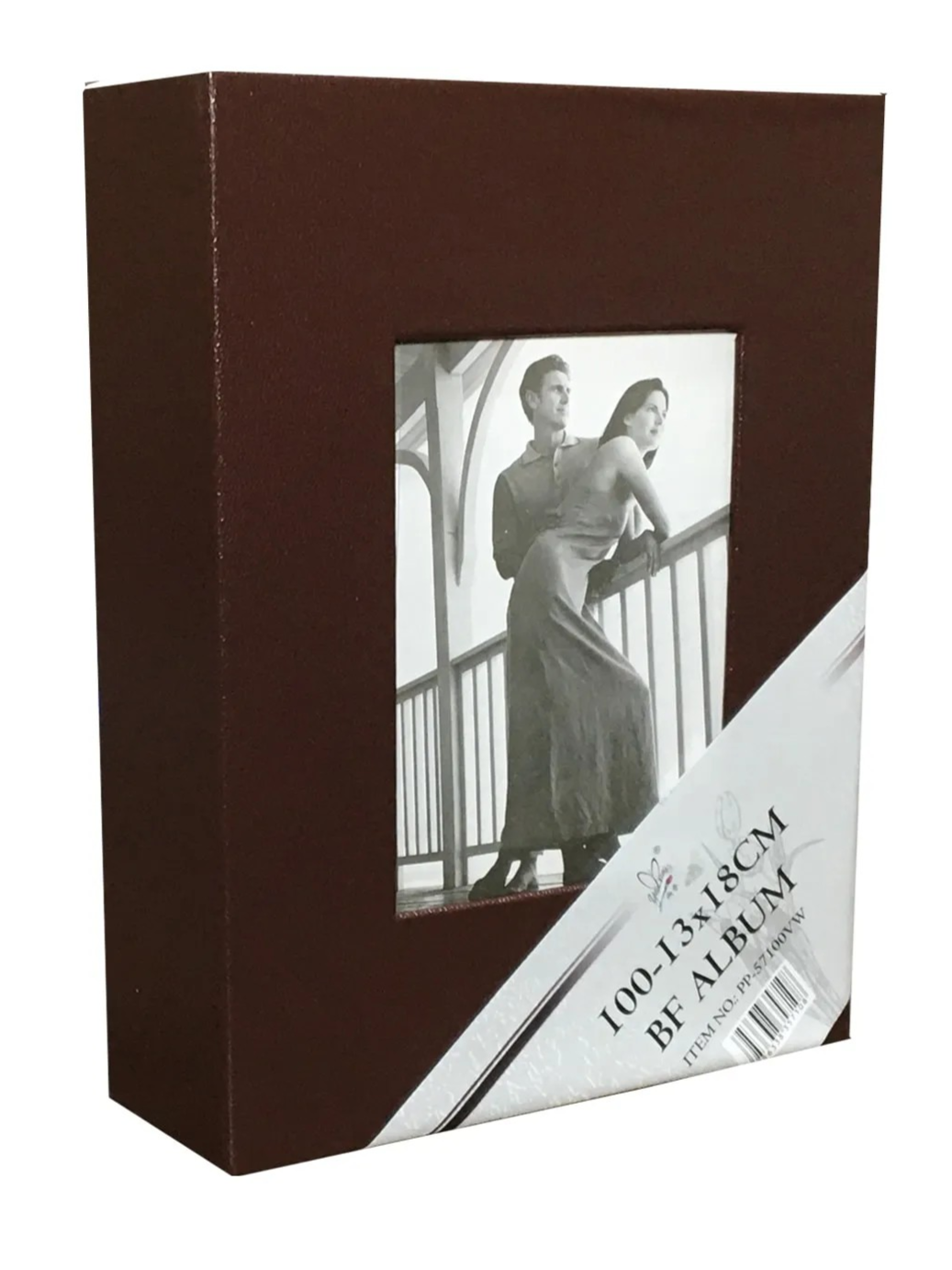 13x18cm 100’lük Çerçeveli Vinleks Deri Albüm Kahverengi