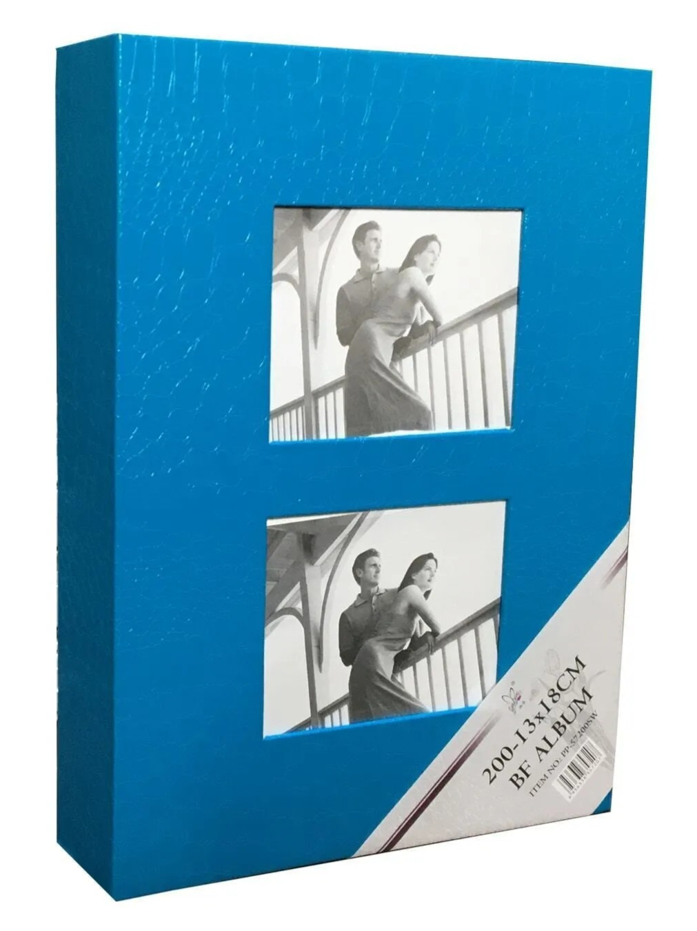 13x18cm 200’lük Çerçeveli Vinleks Deri Albüm Açık Mavi