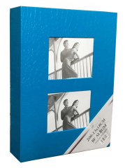 13x18cm 200’lük Çerçeveli Vinleks Deri Albüm Açık Mavi