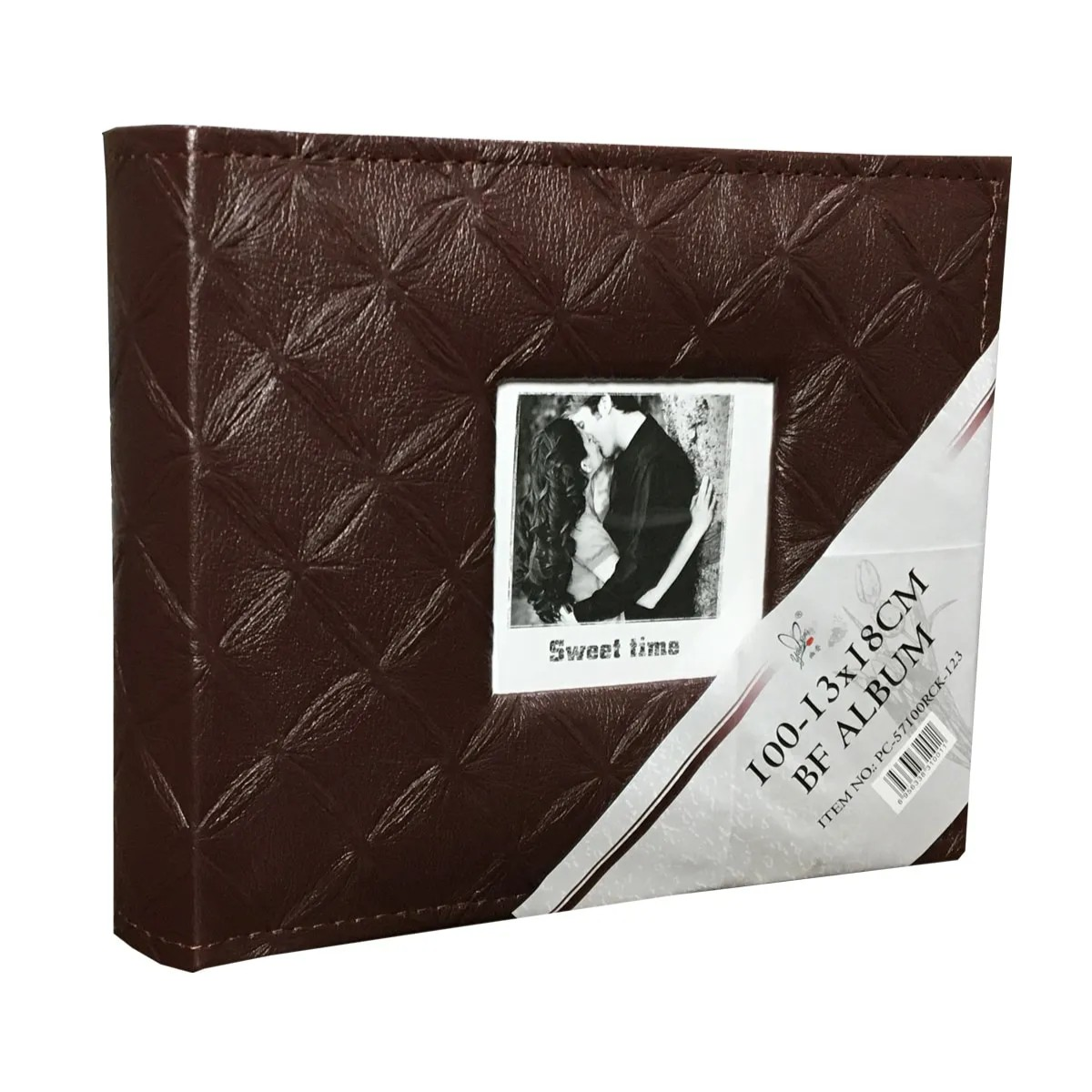 13x18cm 100’lük Hatıra Yazılabilir Çerçeveli Kabartma Vinleks Deri Albüm 2