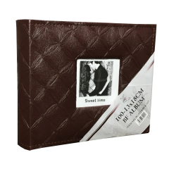 13x18cm 100’lük Hatıra Yazılabilir Çerçeveli Kabartma Vinleks Deri Albüm 2