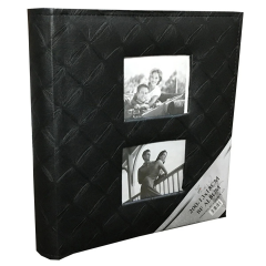13x18cm 200’lük Hatıra Yazılabilir Çerçeveli Kabartma Vinleks Deri Albüm
