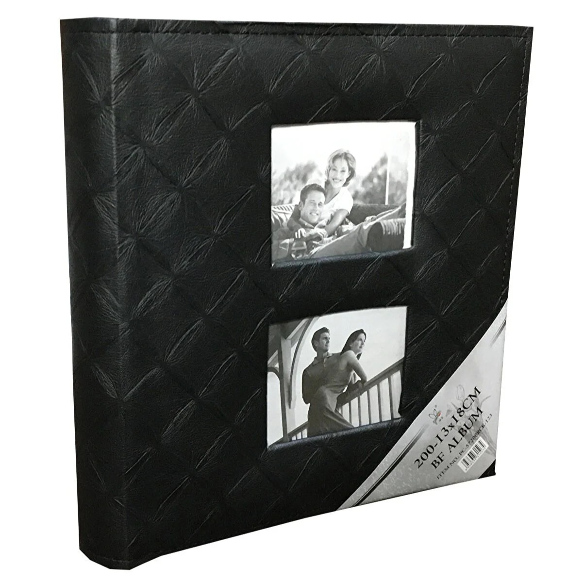 13x18cm 200’lük Hatıra Yazılabilir Çerçeveli Kabartma Vinleks Deri Albüm 1