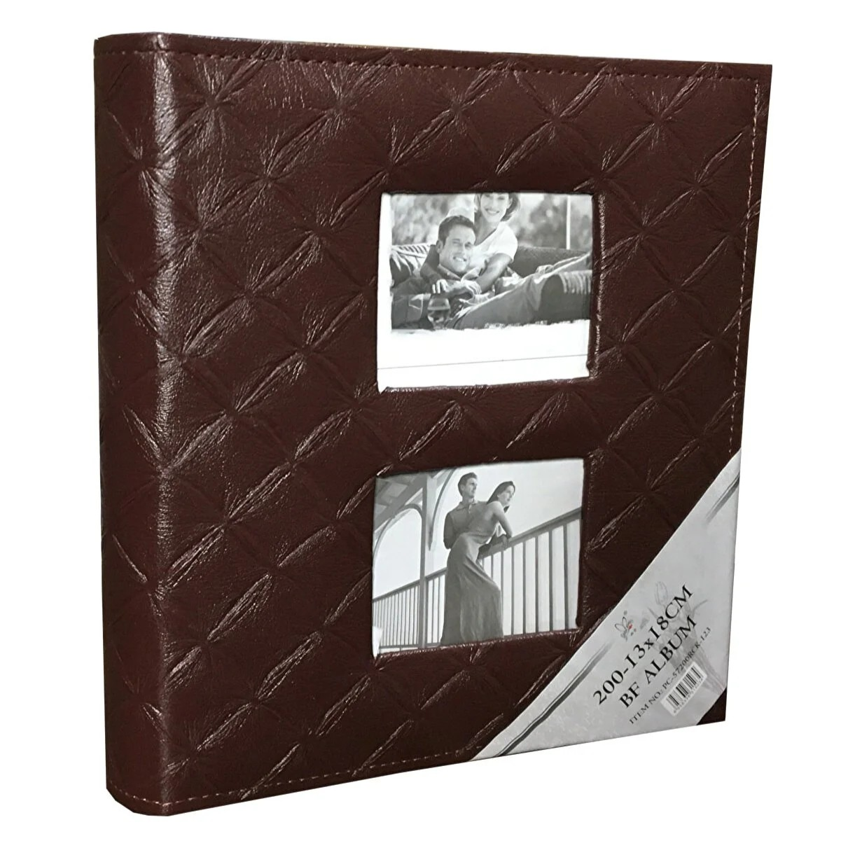 13x18cm 200’lük Hatıra Yazılabilir Çerçeveli Kabartma Vinleks Deri Albüm 2