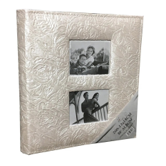13x18cm 200’lük Hatıra Yazılabilir Çerçeveli Kabartma Vinleks Deri Albüm 4