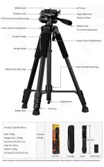 BF Pro 333L Alüminyum Ve ABS  Kamera Ve Fotoğraf Tripod 180-210cm