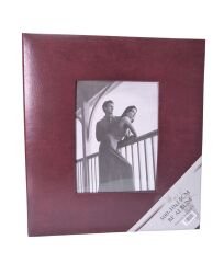 10x15cm 500’lük Pencereli Desenli Deri Albüm Kahverengi