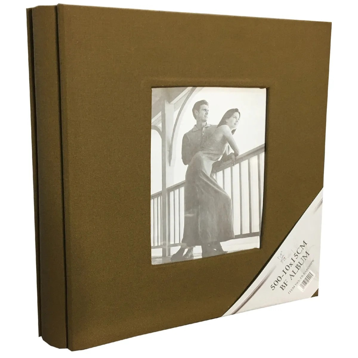 10x15cm 500’lük Çerçeveli Koton Albüm Zeytuni Yeşil