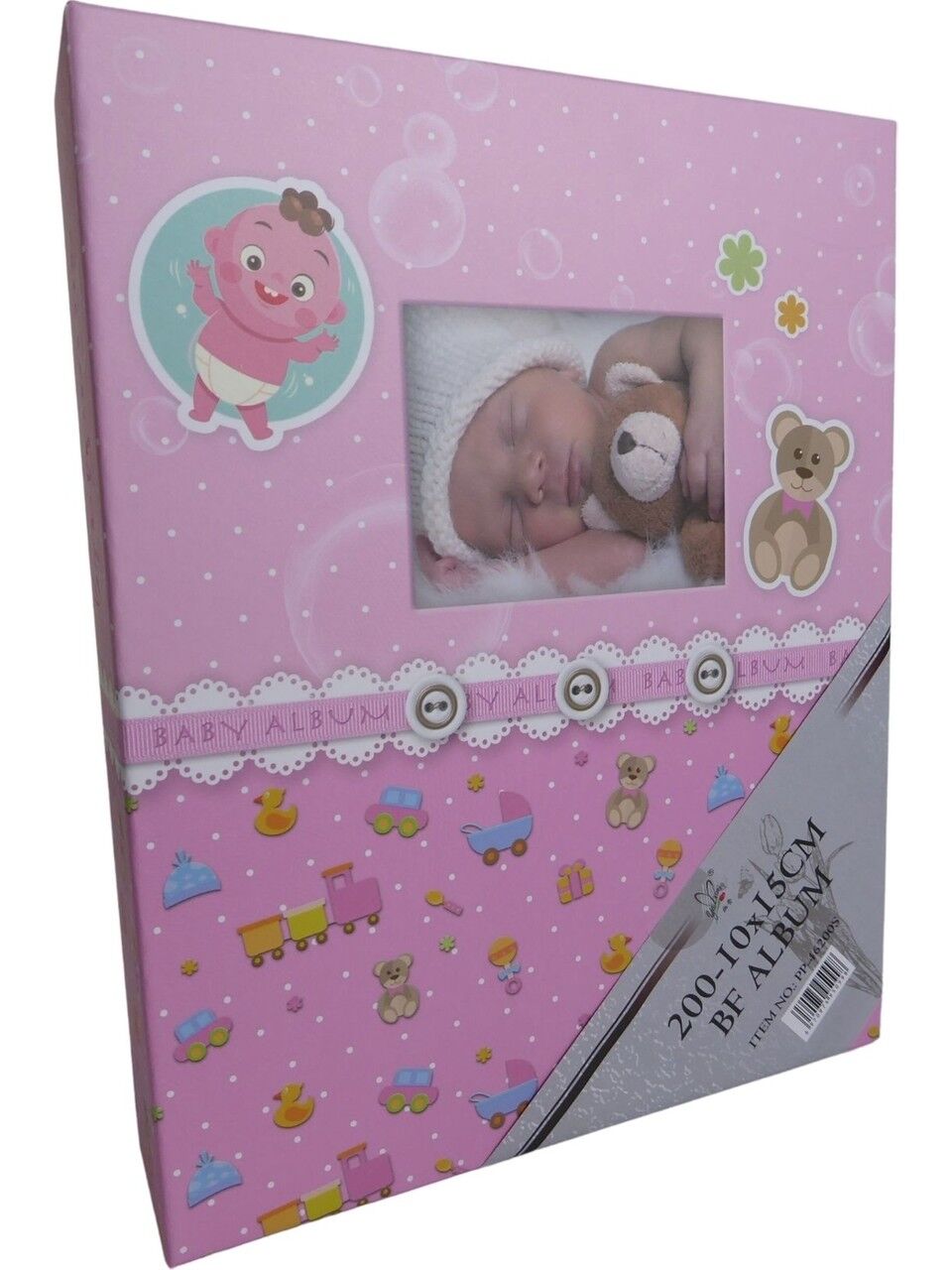 10x15 200'lük Bebek Albümü Düz Pembe