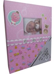 10x15 200'lük Bebek Albümü Düz Pembe