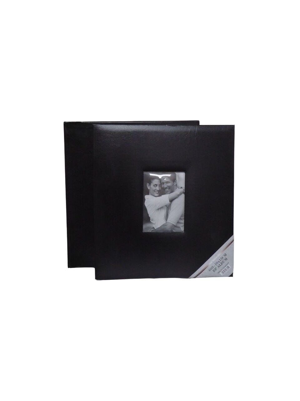 10x15cm 600’lük Pencereli Kutulu  Deri Albüm Box Siyah