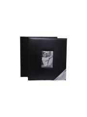 10x15cm 600’lük Pencereli Kutulu  Deri Albüm Box Siyah