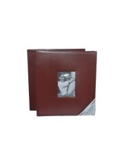 10x15cm 600’lük Pencereli Kutulu  Deri Albüm Box Kahverengi